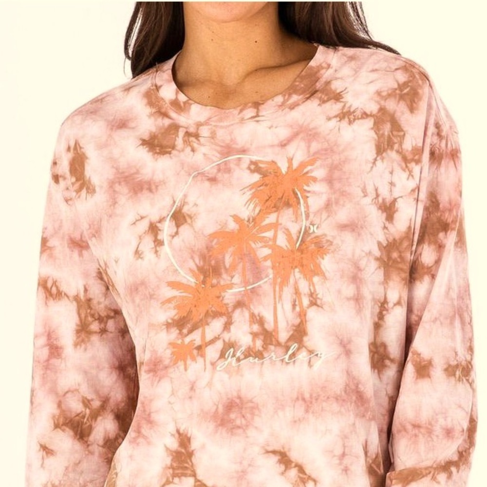 Hurley Taryn tie dye cropped tee size small